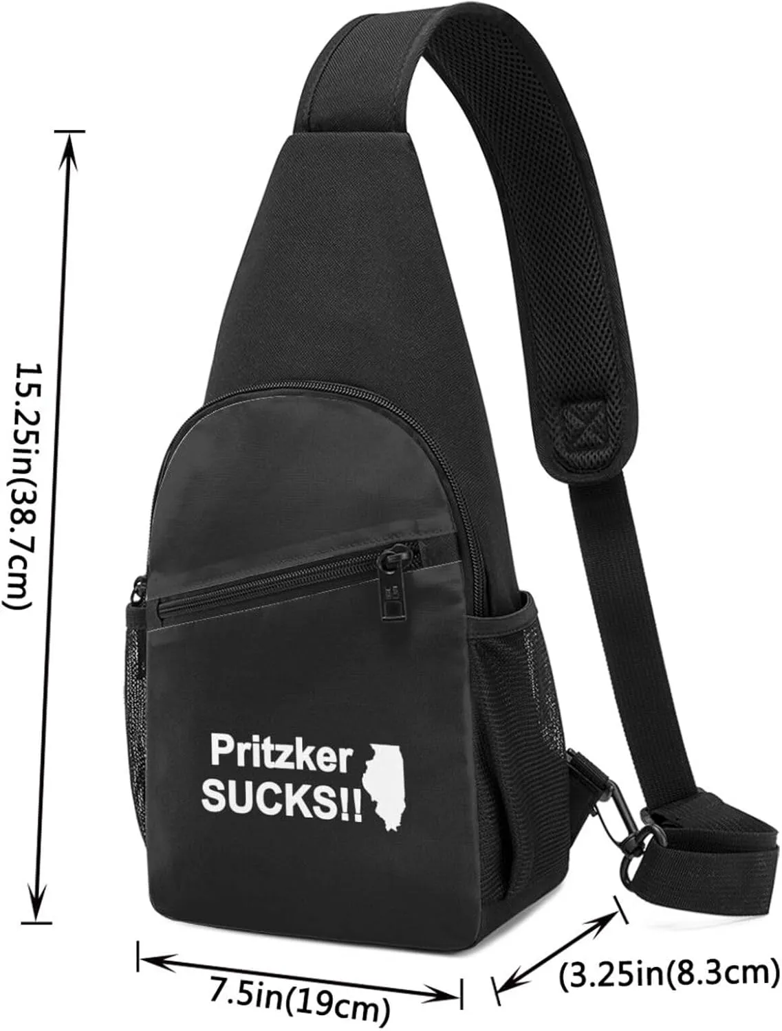 Pritzker Sucks Unisex Chest Bag Lightweight Crossbody Shoulder Bag Travel Pocket Black
