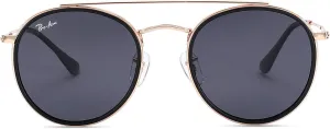 Pro Acme Double Bridge Round Sunglasses for Women Men 100% Real Glass Lens Retro UV400 Protection Retro Circle Sun Glasses