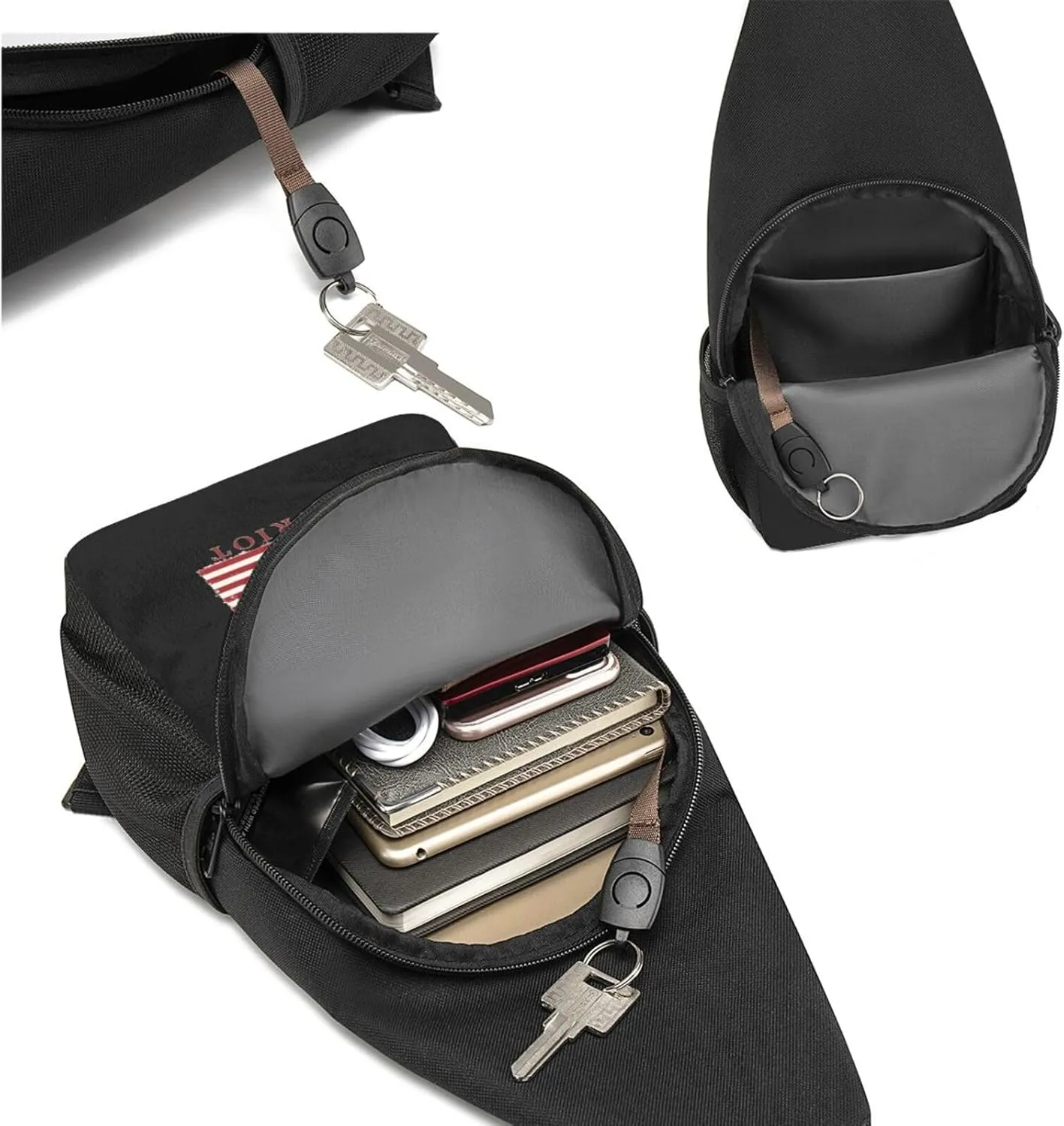Proud Deplorable Patriot American Flag Unisex Chest Bag Lightweight Crossbody Shoulder Bag Travel Pocket