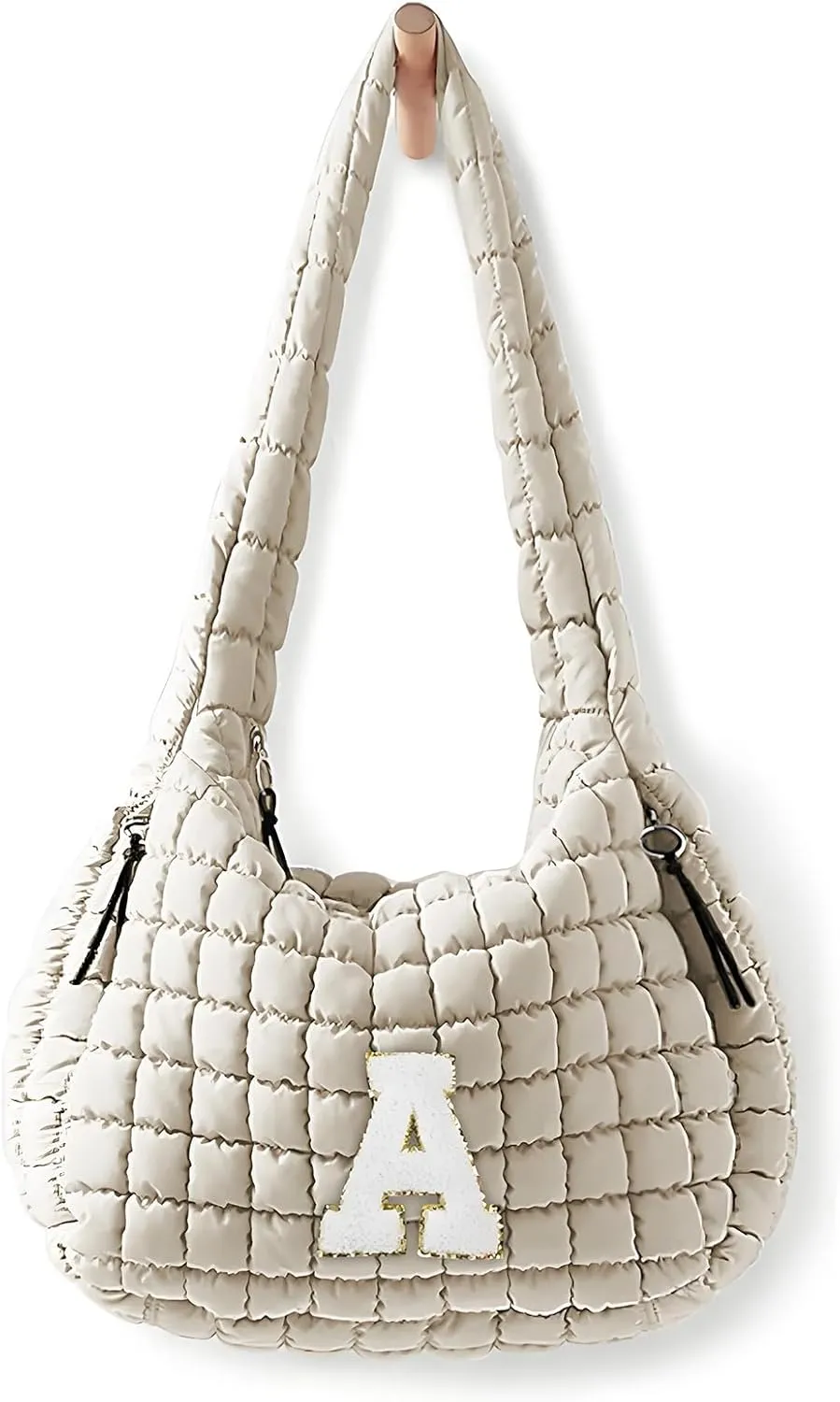 Puffer Tote Bag for Women initial Tote Bag Quilted Large Carryall Bag Puffy Cross-body Bag Hobo Handbags