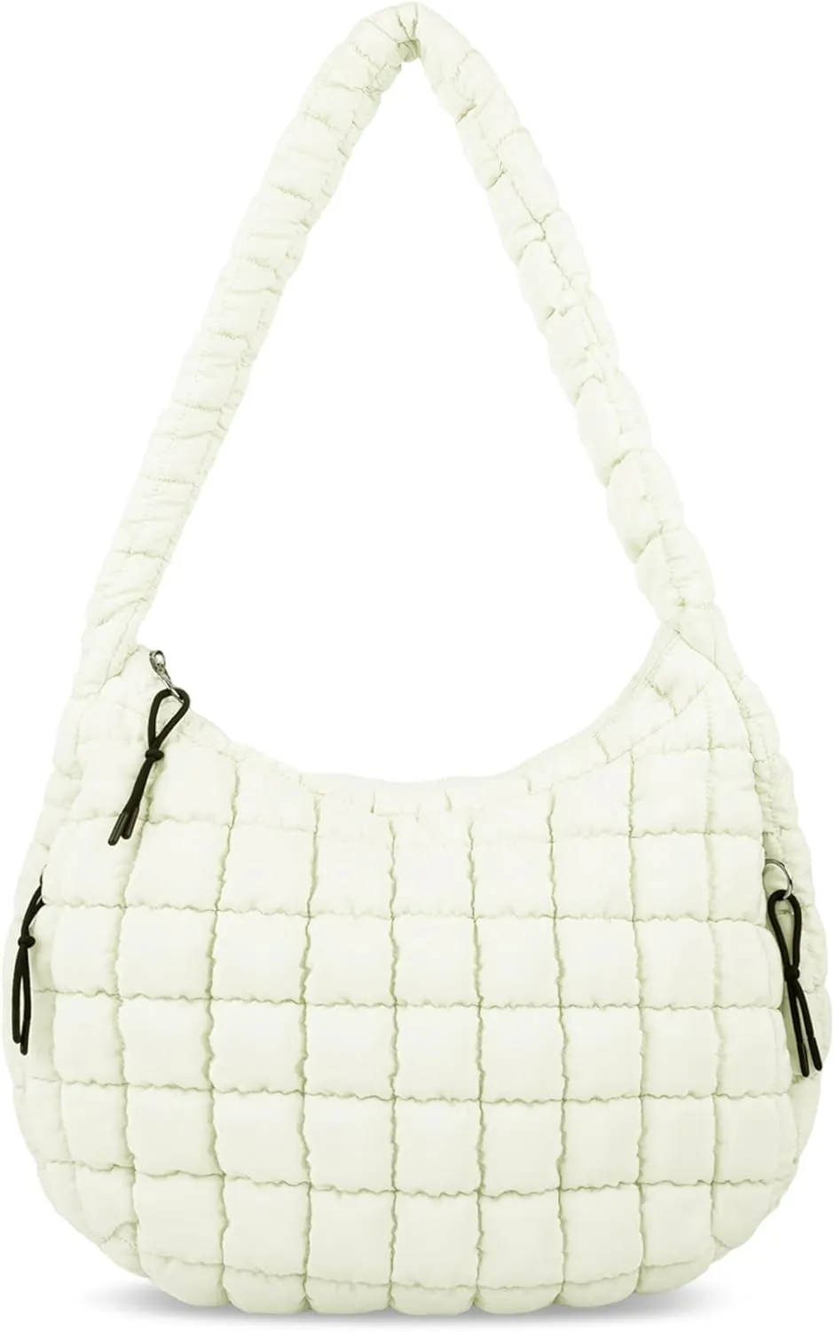 Puffer Tote Bag for Women, Large Quilted Tote Bag Puffy Crossbody Bag with Zipper, Nylon Quilted Carryall Bag Hobo Handbags