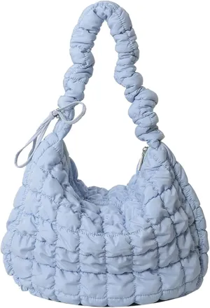 Puffer Tote Bag Women 2025 Quilted Padded Down Jacket Bag Soft Puffy Crossbody Bag Handbags Bubble Purse