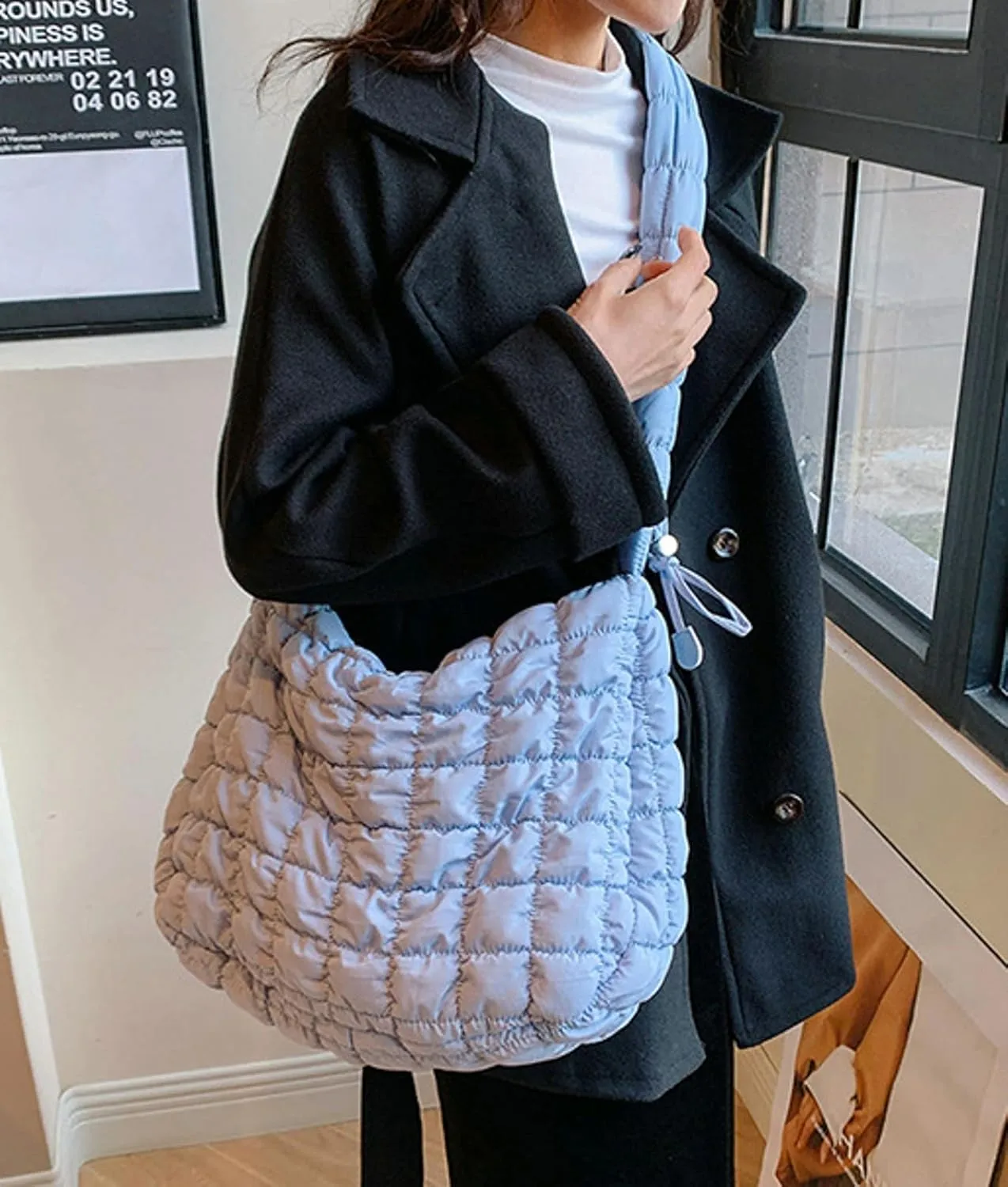 Puffer Tote Bag Women 2025 Quilted Padded Down Jacket Bag Soft Puffy Crossbody Bag Handbags Bubble Purse