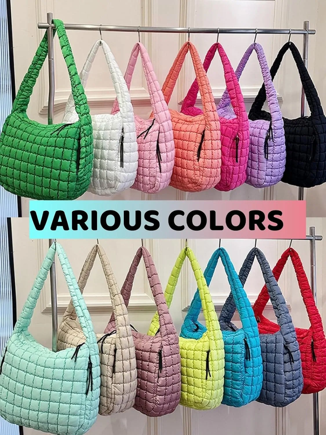 Puffer Tote Bag Women Quilted Crossbody Bag Large Shoulder Puffy 2025 Summer Beach Purse Cloud Bubble Gym Pleat Pad
