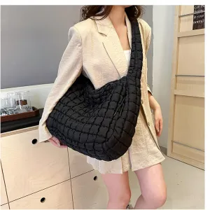 Puffer Tote Bag Women Quilted Crossbody Bag Large Shoulder Puffy 2025 Summer Beach Purse Cloud Bubble Gym Pleat Pad