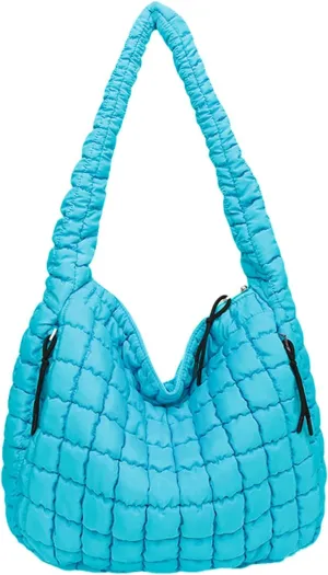 Puffer Tote Bag Women Quilted Crossbody Bag Large Shoulder Puffy 2025 Summer Beach Purse Cloud Bubble Gym Pleat Pad