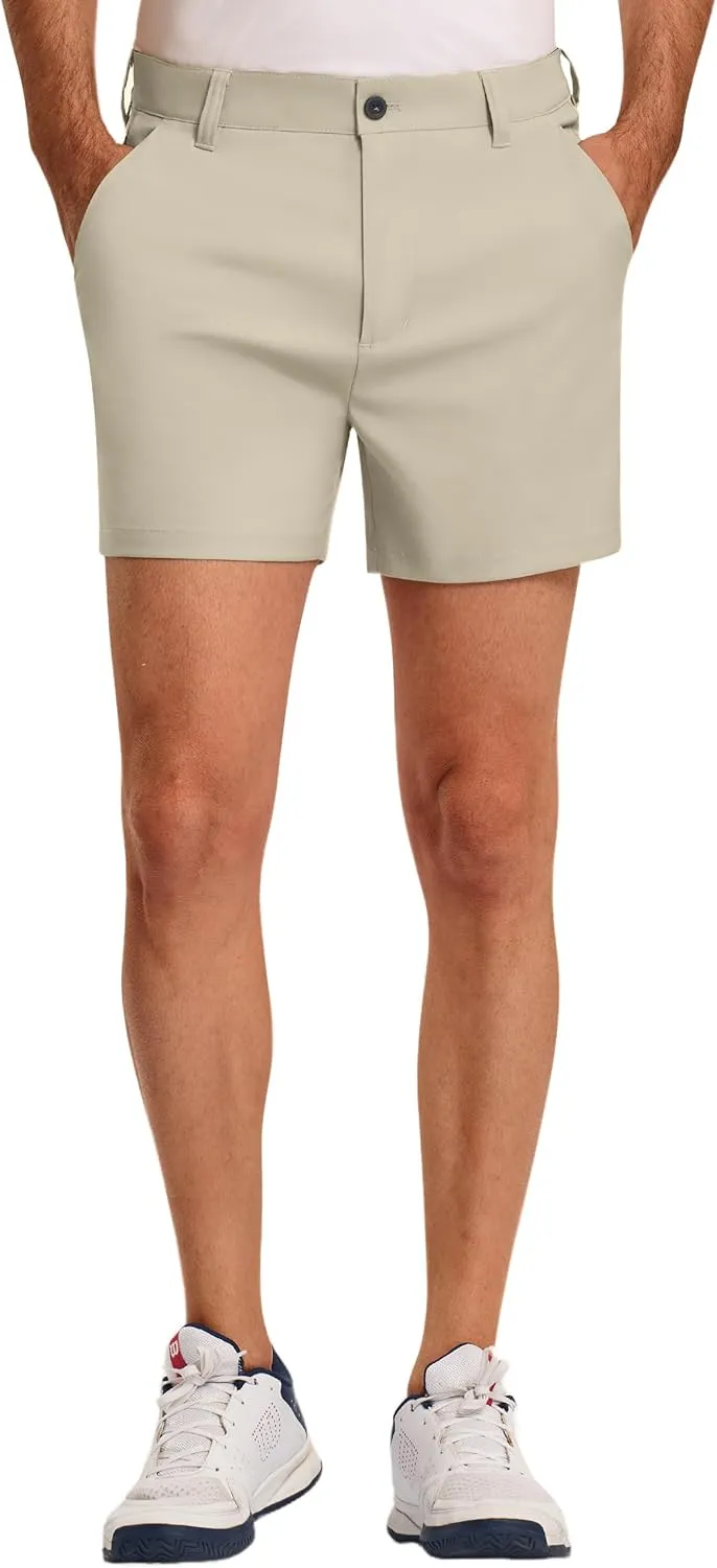 PULI Golf Shorts Men 5 Inch Inseam Relaxed Fit Stretch Dress Lightweight Casual Travel Quick Dry Summer Shorts