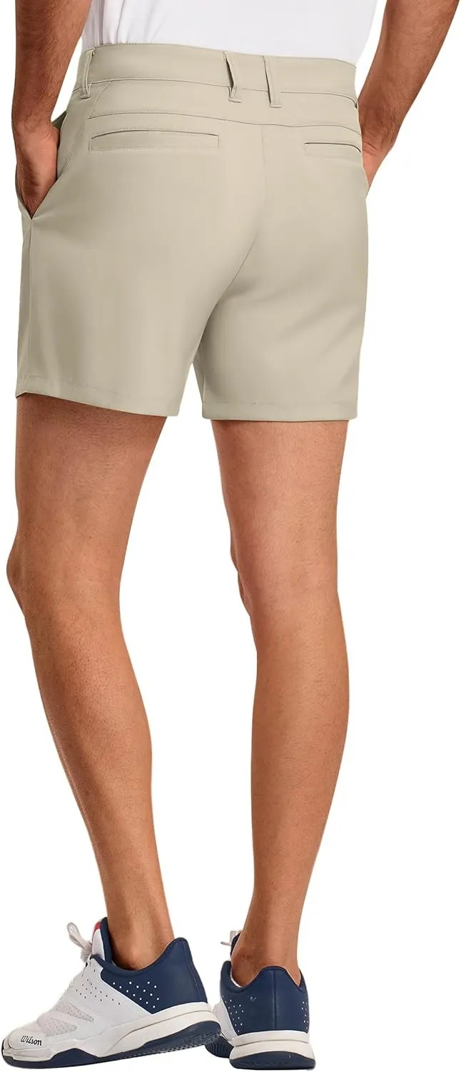 PULI Golf Shorts Men 5 Inch Inseam Relaxed Fit Stretch Dress Lightweight Casual Travel Quick Dry Summer Shorts