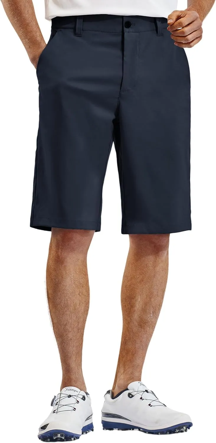 PULI Mens Golf Hiking Shorts Lightweight Casual Dress 12" Inseam Work Stretch Travel Hybrid Quick Drying with Pockets