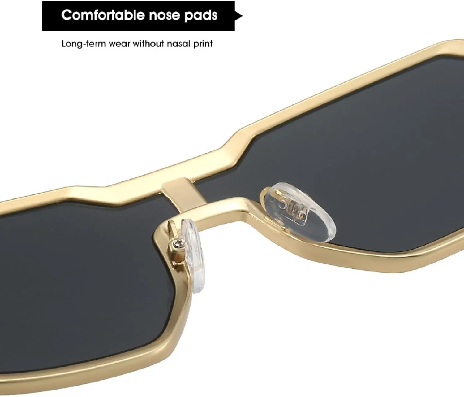 Punk Metal One Piece Sunglasses Women Men Irregular Outdoor Fishing Summer Traveling Sun Glasses Uv400