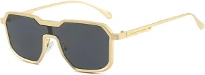 Punk Metal One Piece Sunglasses Women Men Irregular Outdoor Fishing Summer Traveling Sun Glasses Uv400