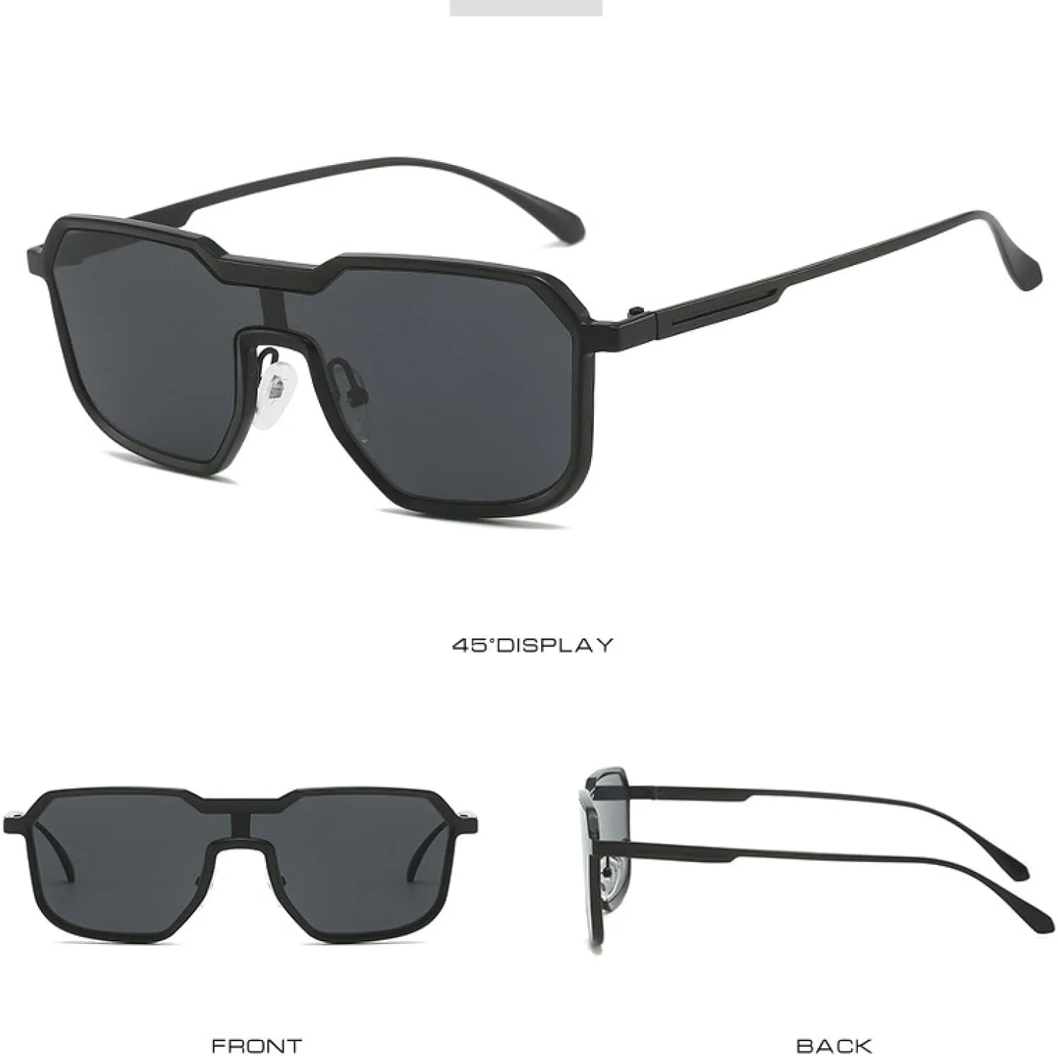 Punk Metal One Piece Sunglasses Women Men Irregular Outdoor Fishing Summer Traveling Sun Glasses Uv400