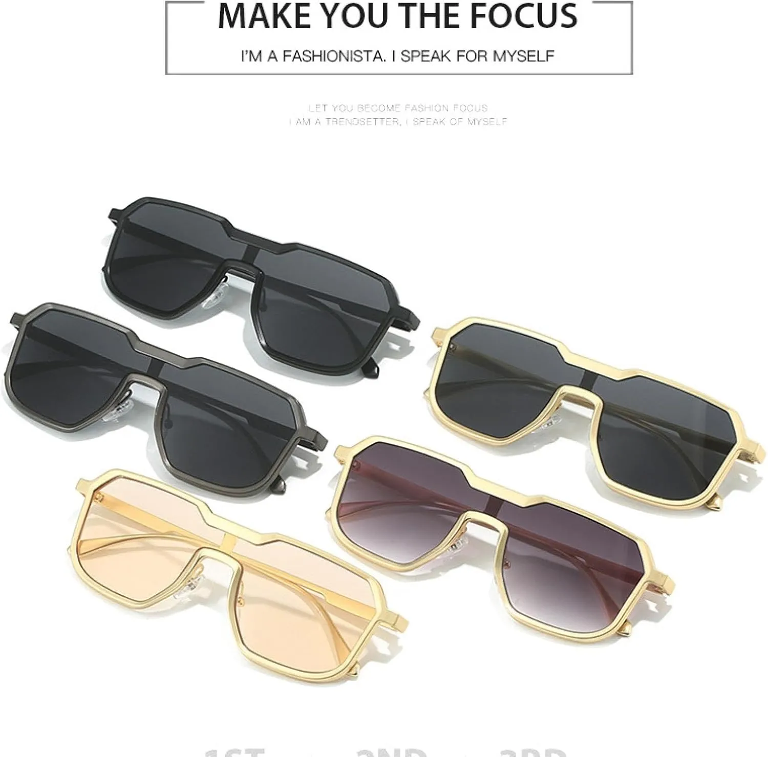 Punk Metal One Piece Sunglasses Women Men Irregular Outdoor Fishing Summer Traveling Sun Glasses Uv400