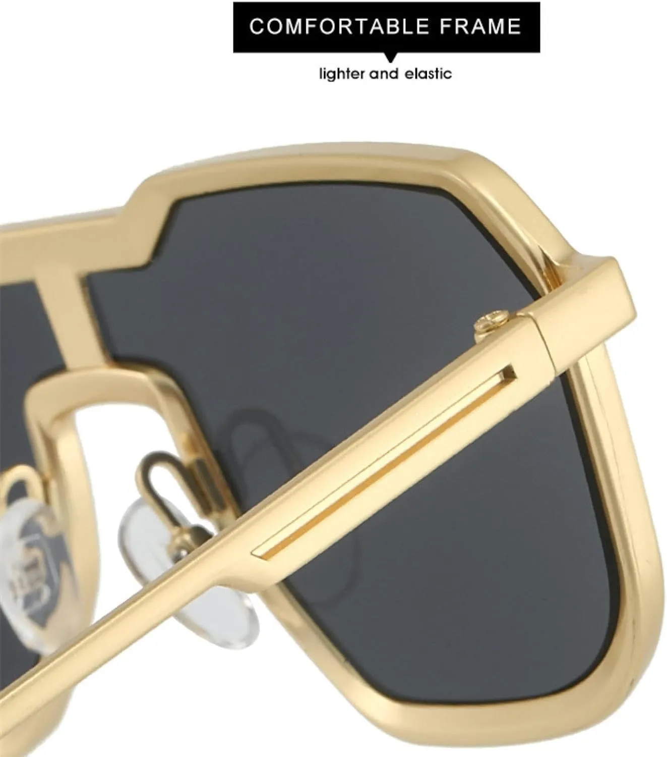Punk Metal One Piece Sunglasses Women Men Irregular Outdoor Fishing Summer Traveling Sun Glasses Uv400