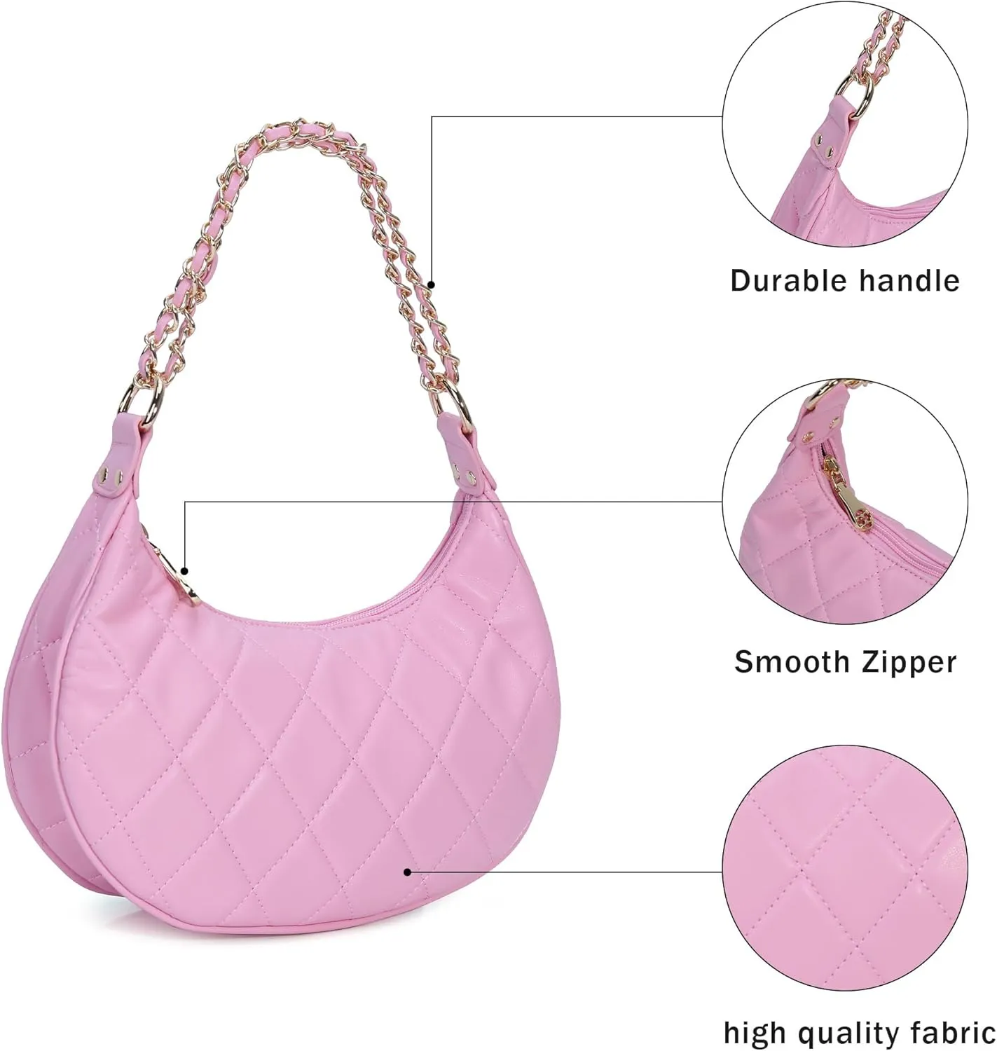 Purse Shoulder bag for women, Cute Mini Clutch Zipper Hobo Tote Handbags