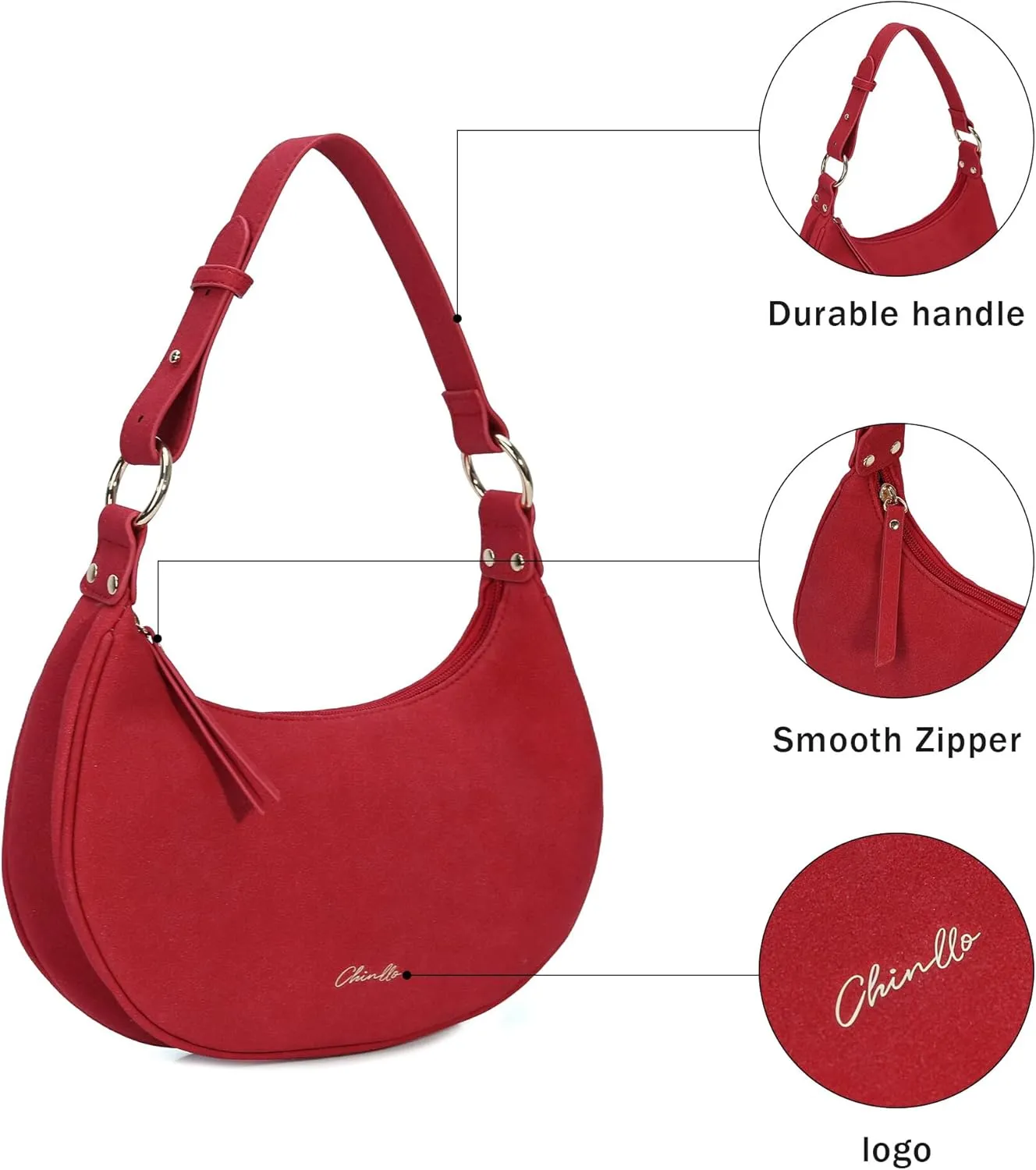 Purse Shoulder bag for women, Cute Mini Clutch Zipper Hobo Tote Handbags