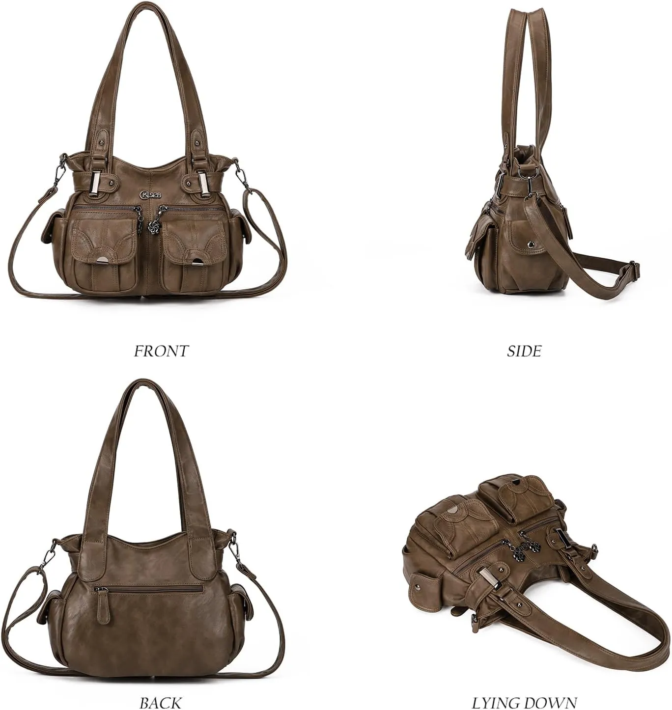 Purses and Handbags for Women Large Hobo Shoulder Bags Soft PU Leather Multi-Pocket Tote Bag