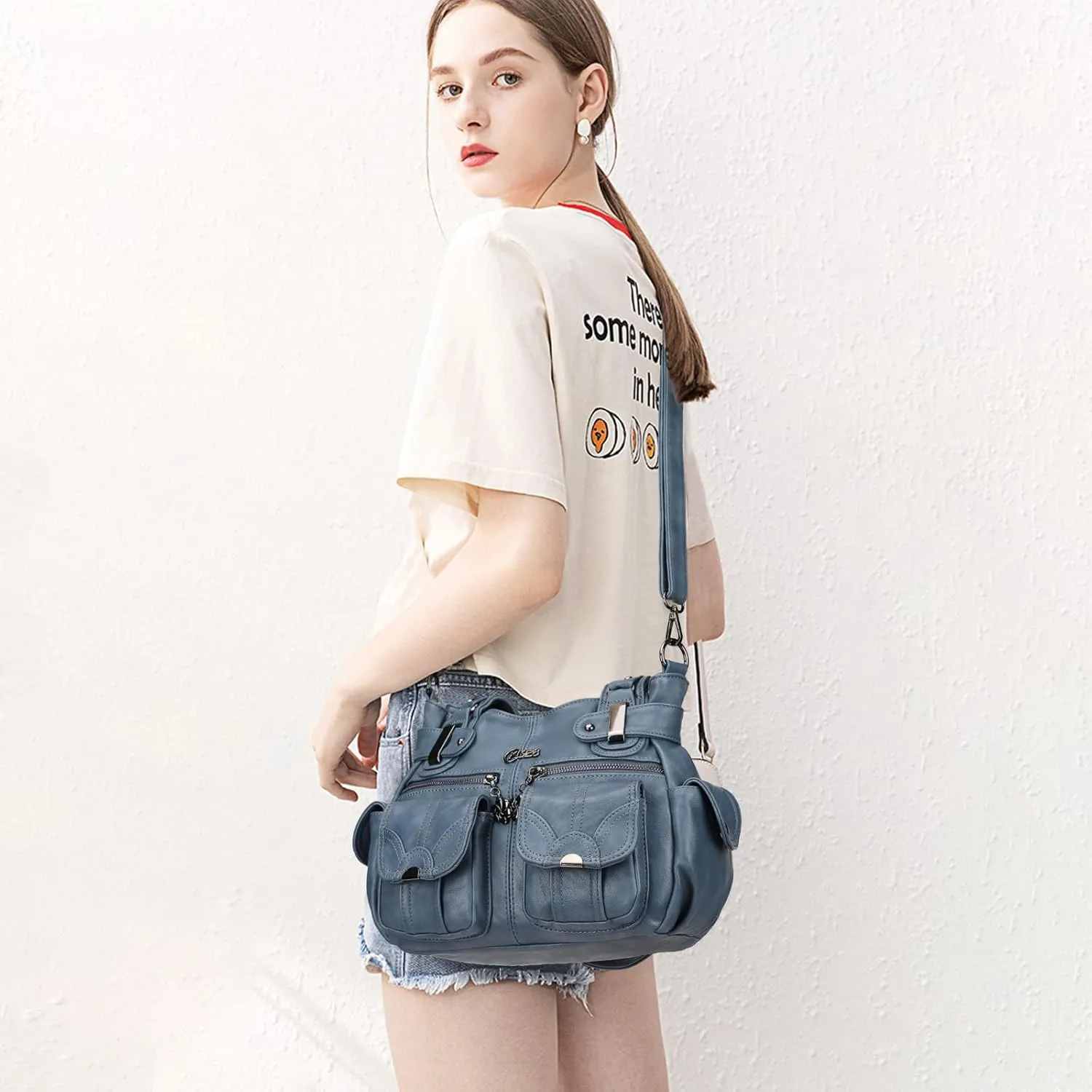 Purses and Handbags for Women Large Hobo Shoulder Bags Soft PU Leather Multi-Pocket Tote Bag