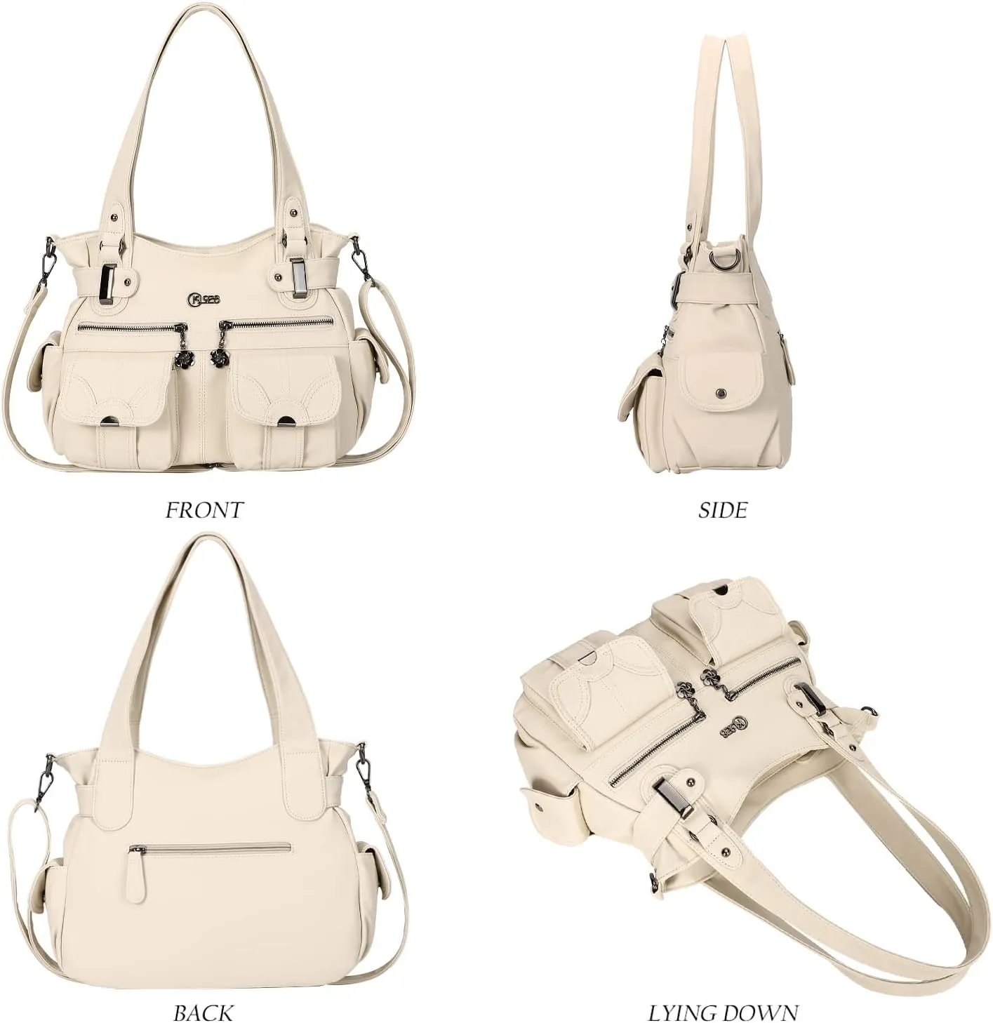 Purses and Handbags for Women Large Hobo Shoulder Bags Soft PU Leather Multi-Pocket Tote Bag