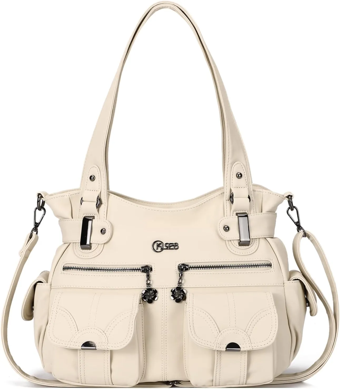 Purses and Handbags for Women Large Hobo Shoulder Bags Soft PU Leather Multi-Pocket Tote Bag