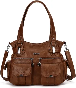 Purses and Handbags for Women Large Hobo Shoulder Bags Soft PU Leather Multi-Pocket Tote Bag