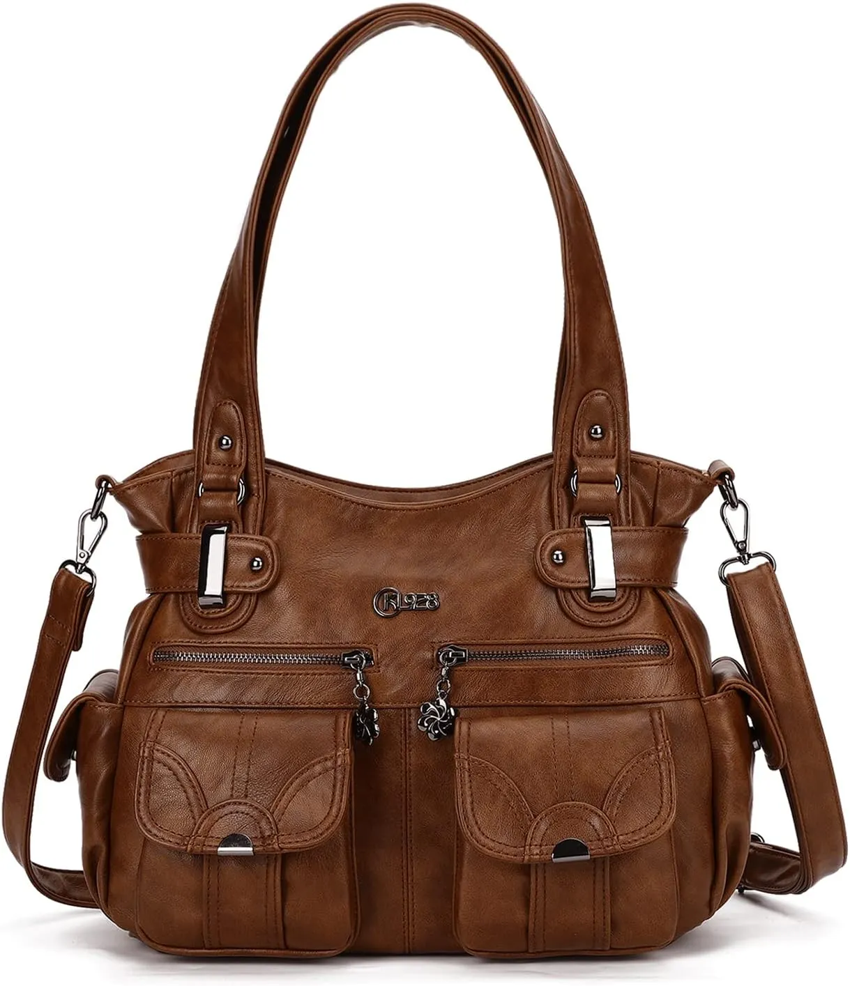 Purses and Handbags for Women Large Hobo Shoulder Bags Soft PU Leather Multi-Pocket Tote Bag