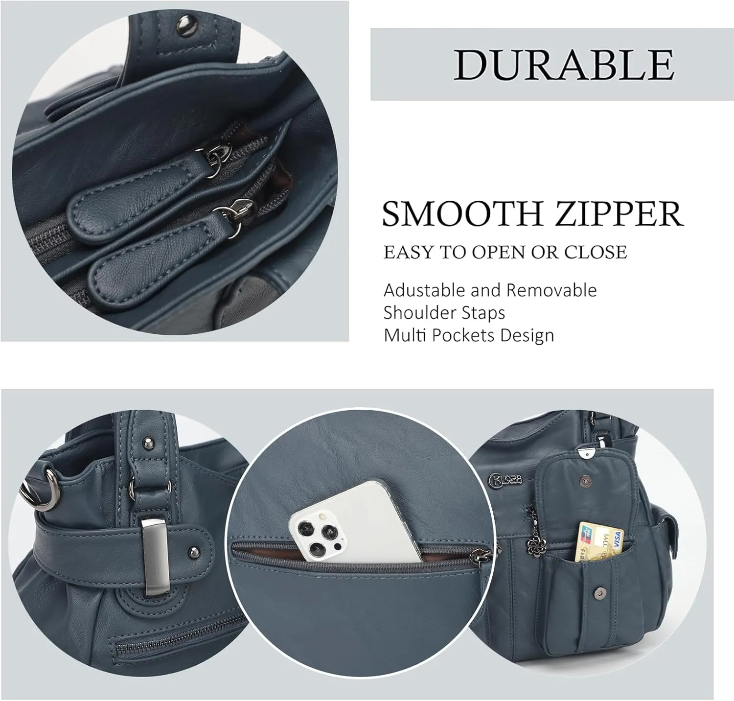 Purses and Handbags for Women Large Hobo Shoulder Bags Soft PU Leather Multi-Pocket Tote Bag