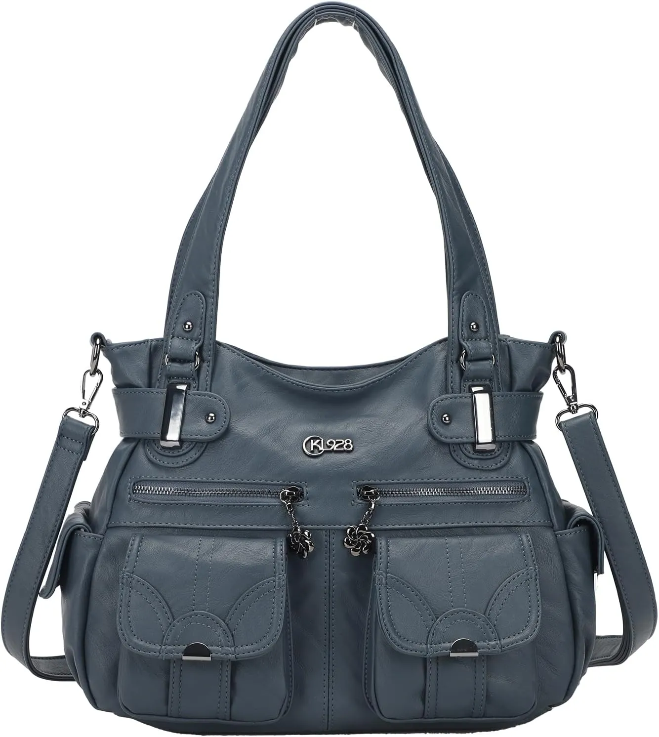 Purses and Handbags for Women Large Hobo Shoulder Bags Soft PU Leather Multi-Pocket Tote Bag