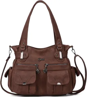 Purses and Handbags for Women Large Hobo Shoulder Bags Soft PU Leather Multi-Pocket Tote Bag