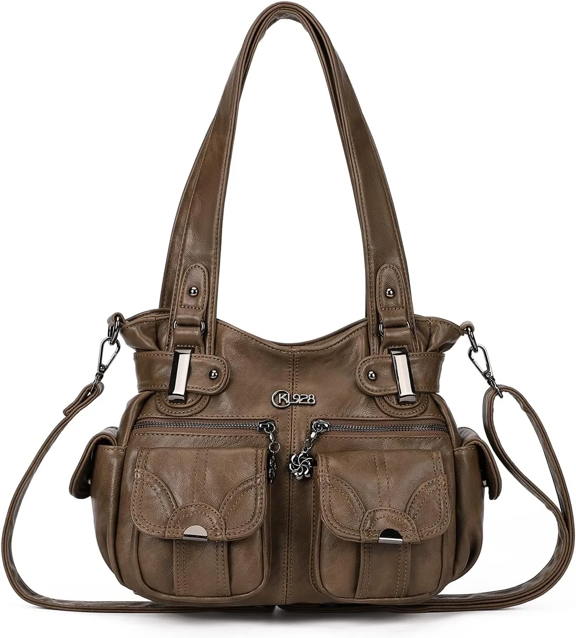 Purses and Handbags for Women Large Hobo Shoulder Bags Soft PU Leather Multi-Pocket Tote Bag