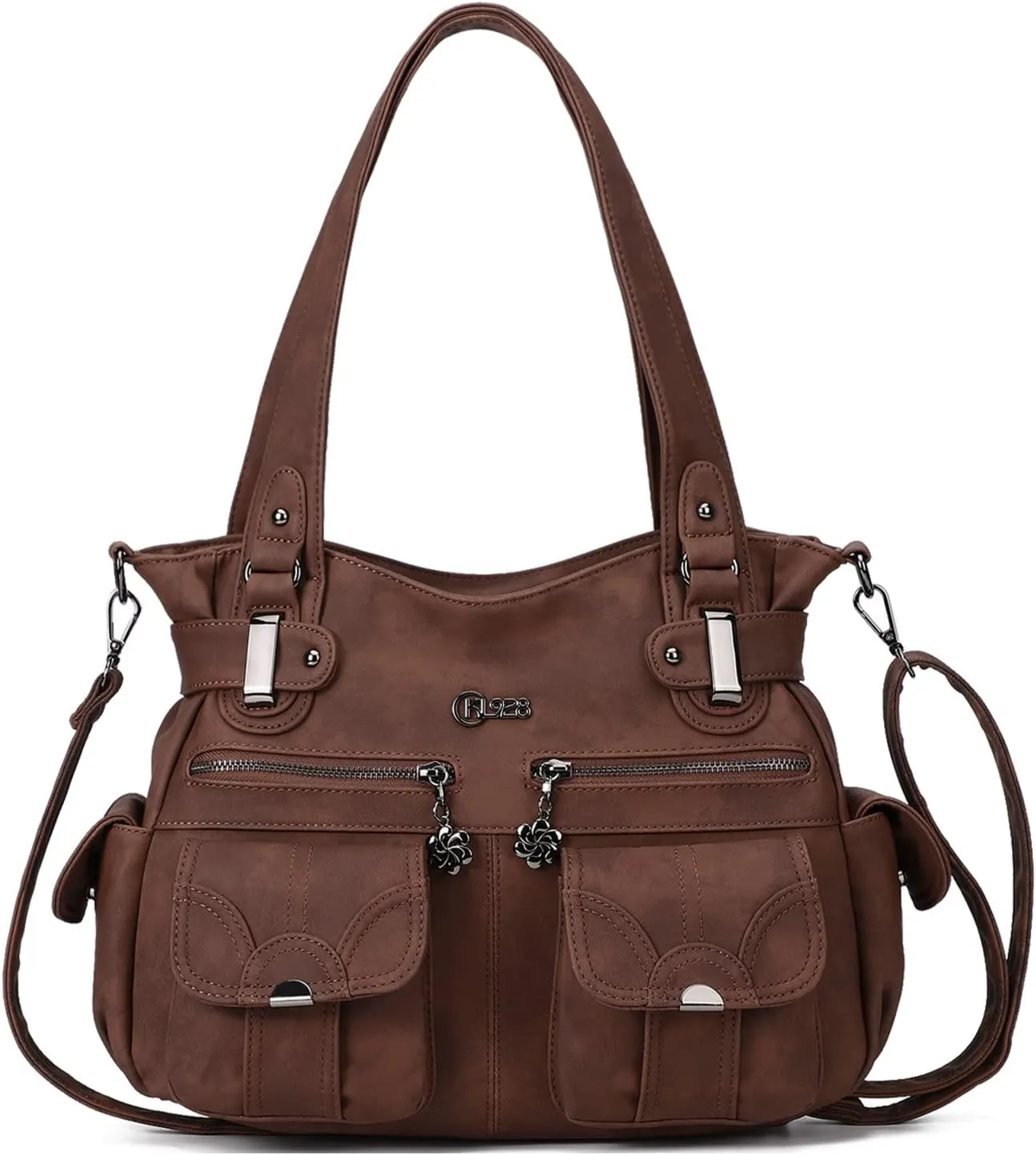 Purses and Handbags for Women Large Hobo Shoulder Bags Soft PU Leather Multi-Pocket Tote Bag