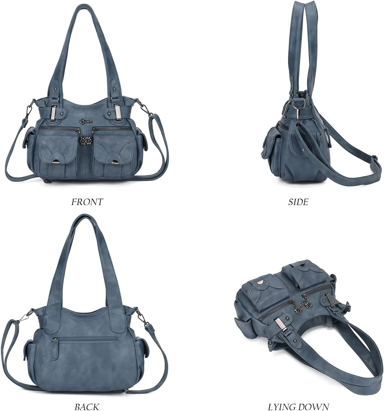 Purses and Handbags for Women Large Hobo Shoulder Bags Soft PU Leather Multi-Pocket Tote Bag