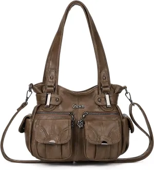 Purses and Handbags for Women Large Hobo Shoulder Bags Soft PU Leather Multi-Pocket Tote Bag
