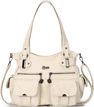 Purses and Handbags for Women Large Hobo Shoulder Bags Soft PU Leather Multi-Pocket Tote Bag