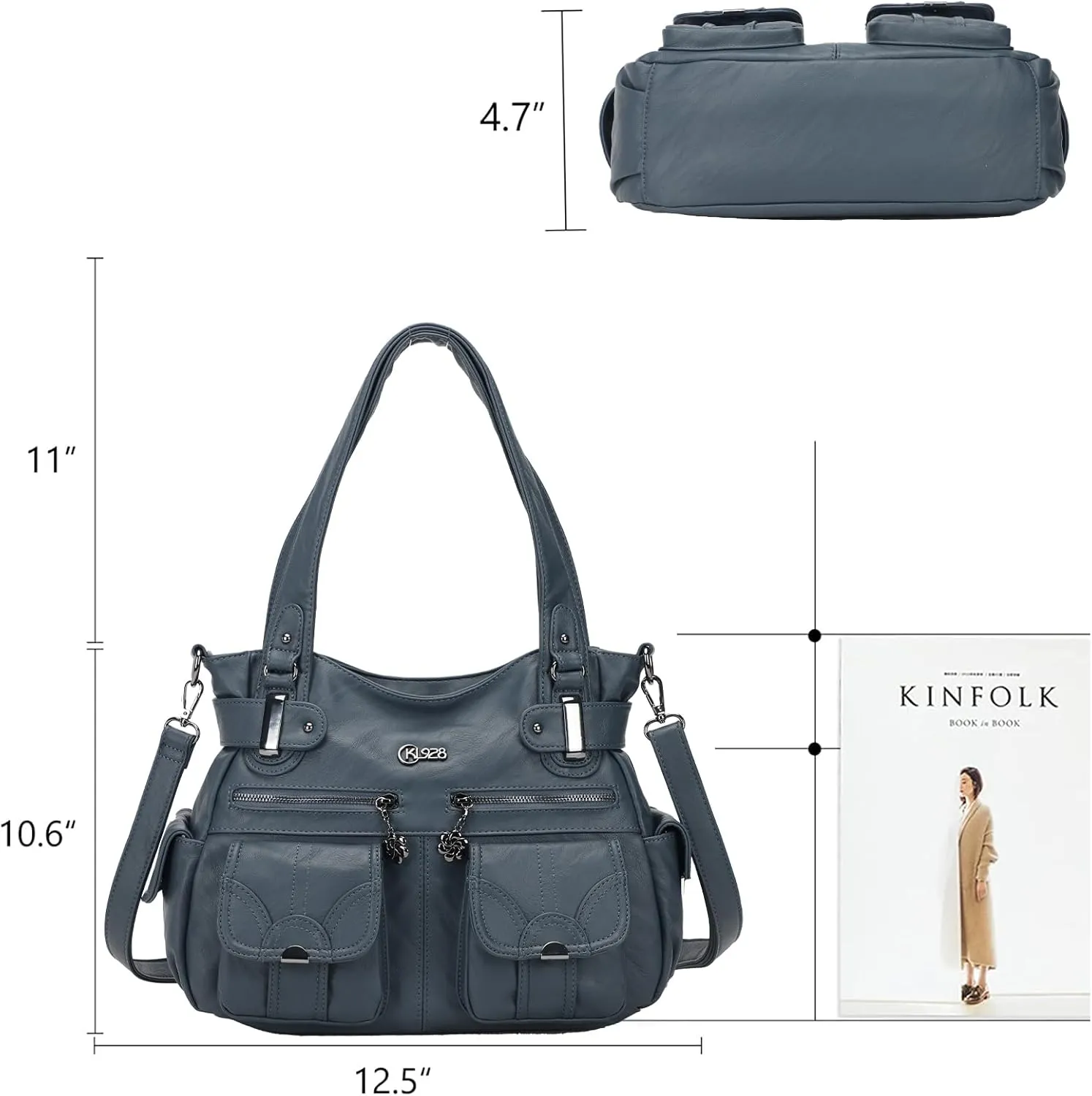 Purses and Handbags for Women Large Hobo Shoulder Bags Soft PU Leather Multi-Pocket Tote Bag