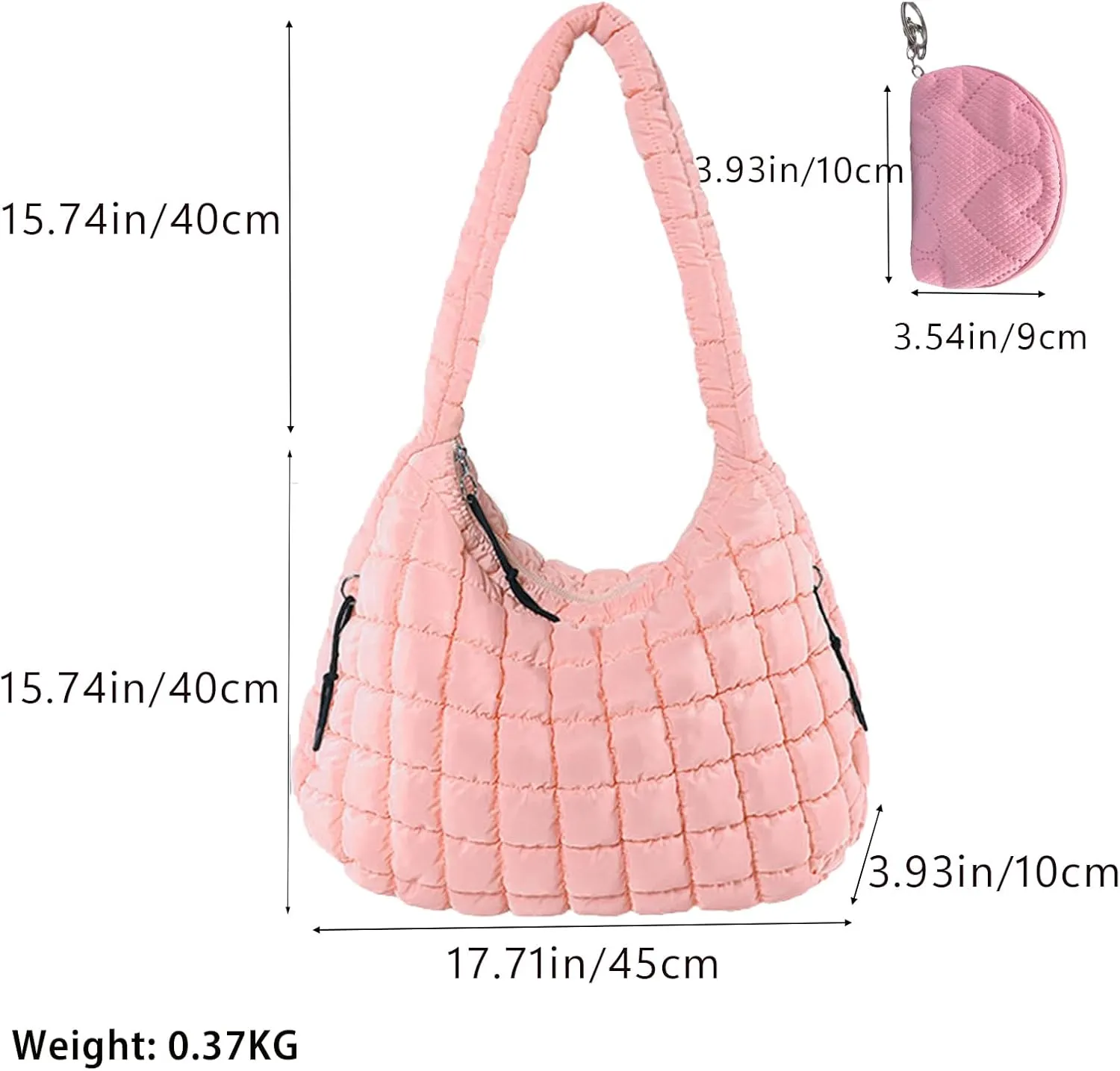 Quilted Tote Bag for Women Crossbody Bag Large Puffer Carryall Bag Lightweight Soft Puffy Shoulder Bag Handbags