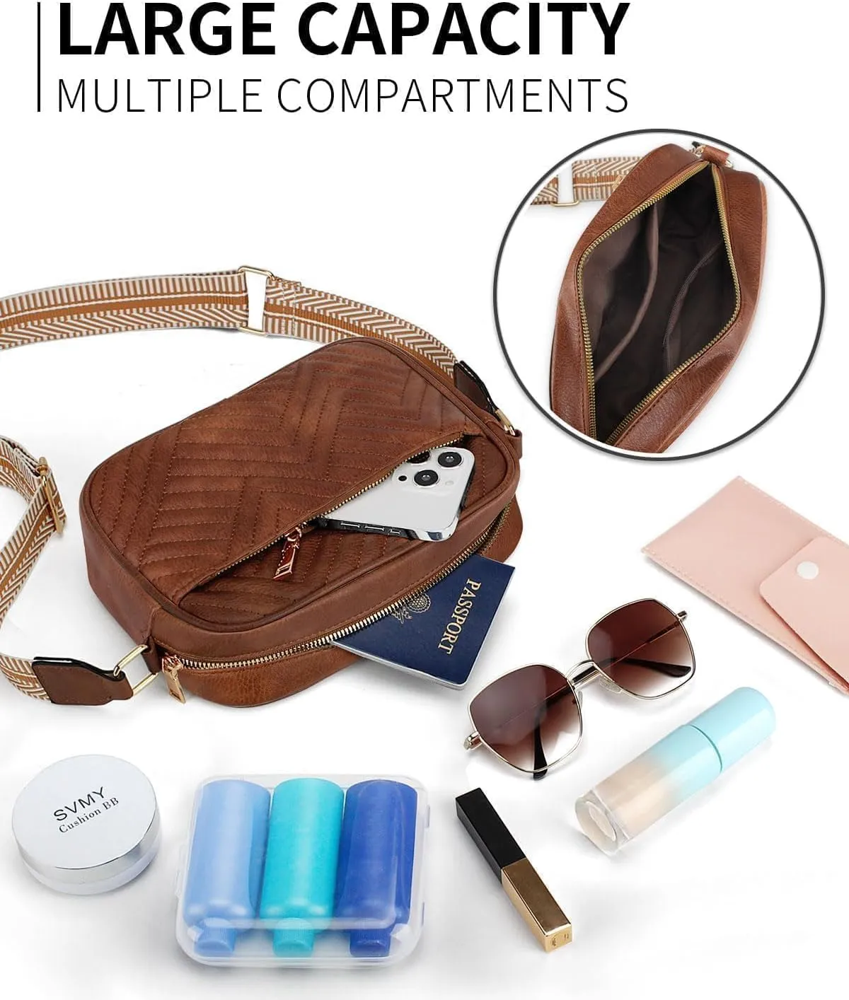 Quilted Vegan Leather Crossbody Bags for Women, Small Shoulder Crossbody Bag Womens Handbags, Purses for Women
