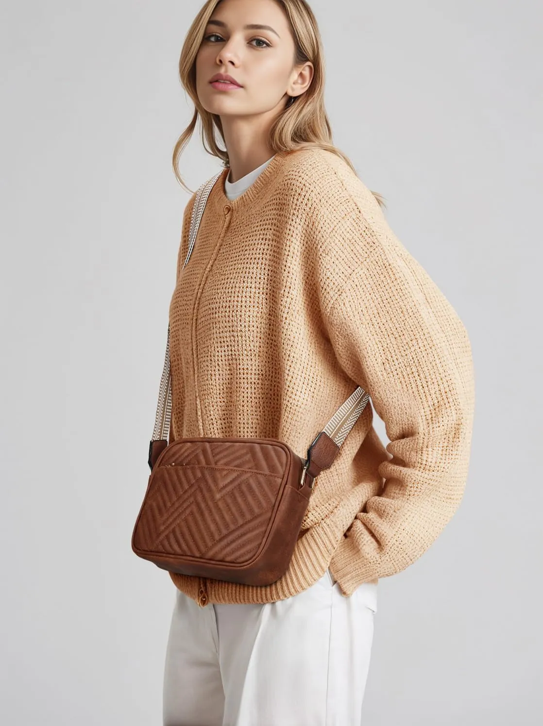 Quilted Vegan Leather Crossbody Bags for Women, Small Shoulder Crossbody Bag Womens Handbags, Purses for Women