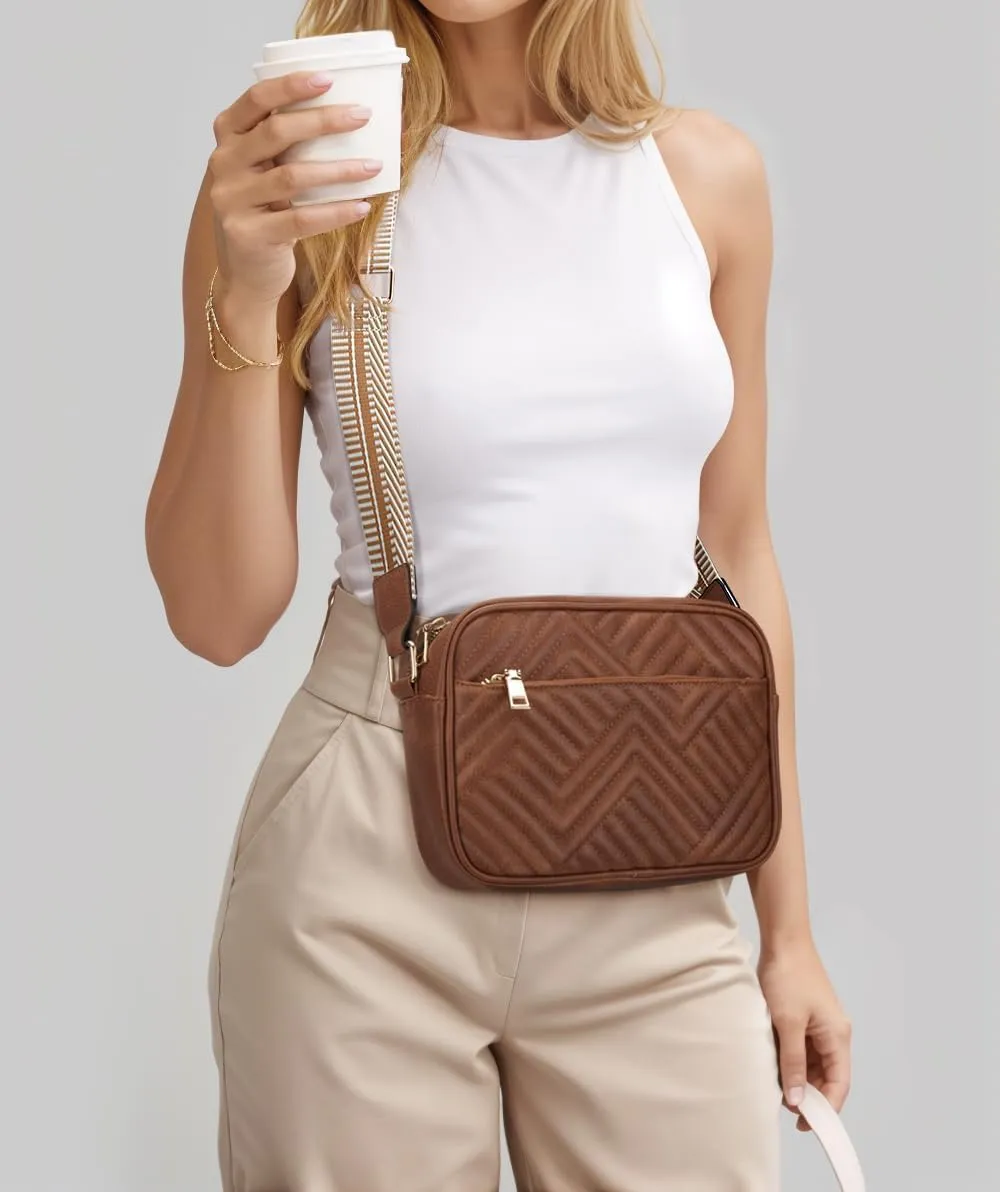 Quilted Vegan Leather Crossbody Bags for Women, Small Shoulder Crossbody Bag Womens Handbags, Purses for Women