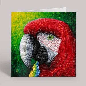 "Pretty Parrot" Crystal Art Card by Rachel Froud 18x18cm