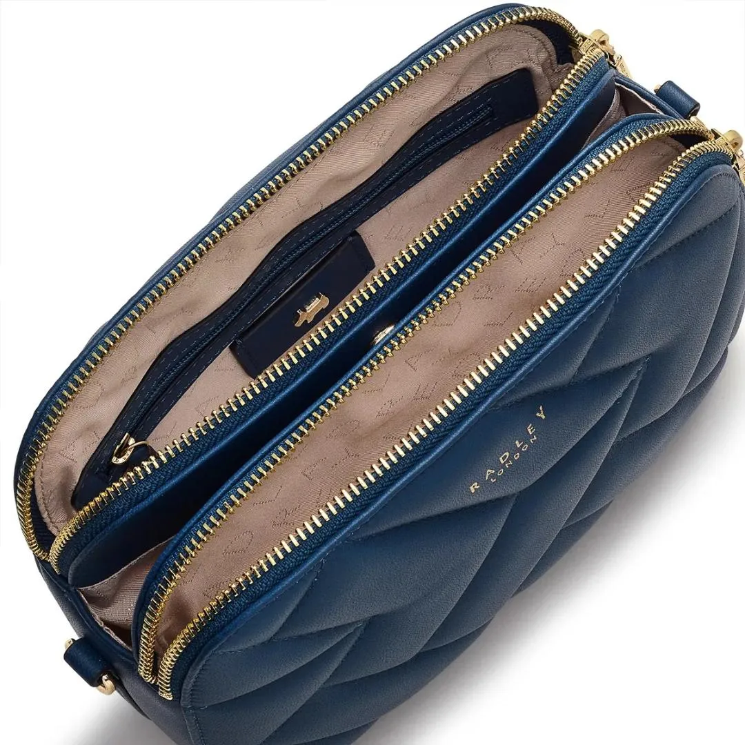 Radley Dukes Place Quilt Medium Ziptop Crossbody Bag - Deepsea