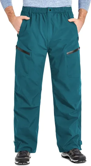 Rain Pants Mens Waterproof Rain Over Pants Windproof Hiking Pants