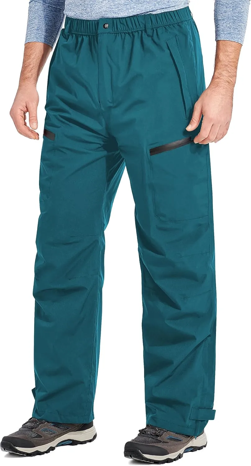 Rain Pants Mens Waterproof Rain Over Pants Windproof Hiking Pants