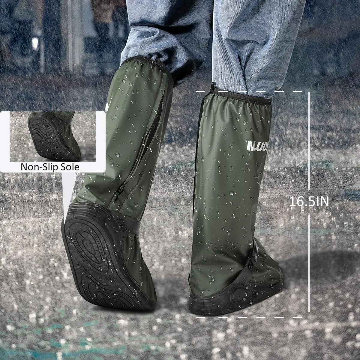 Rain Shoe Covers, Reusable Waterproof Rain Cover for Shoes, Non-Slip PVC Snow Boot Covers for Men and Women