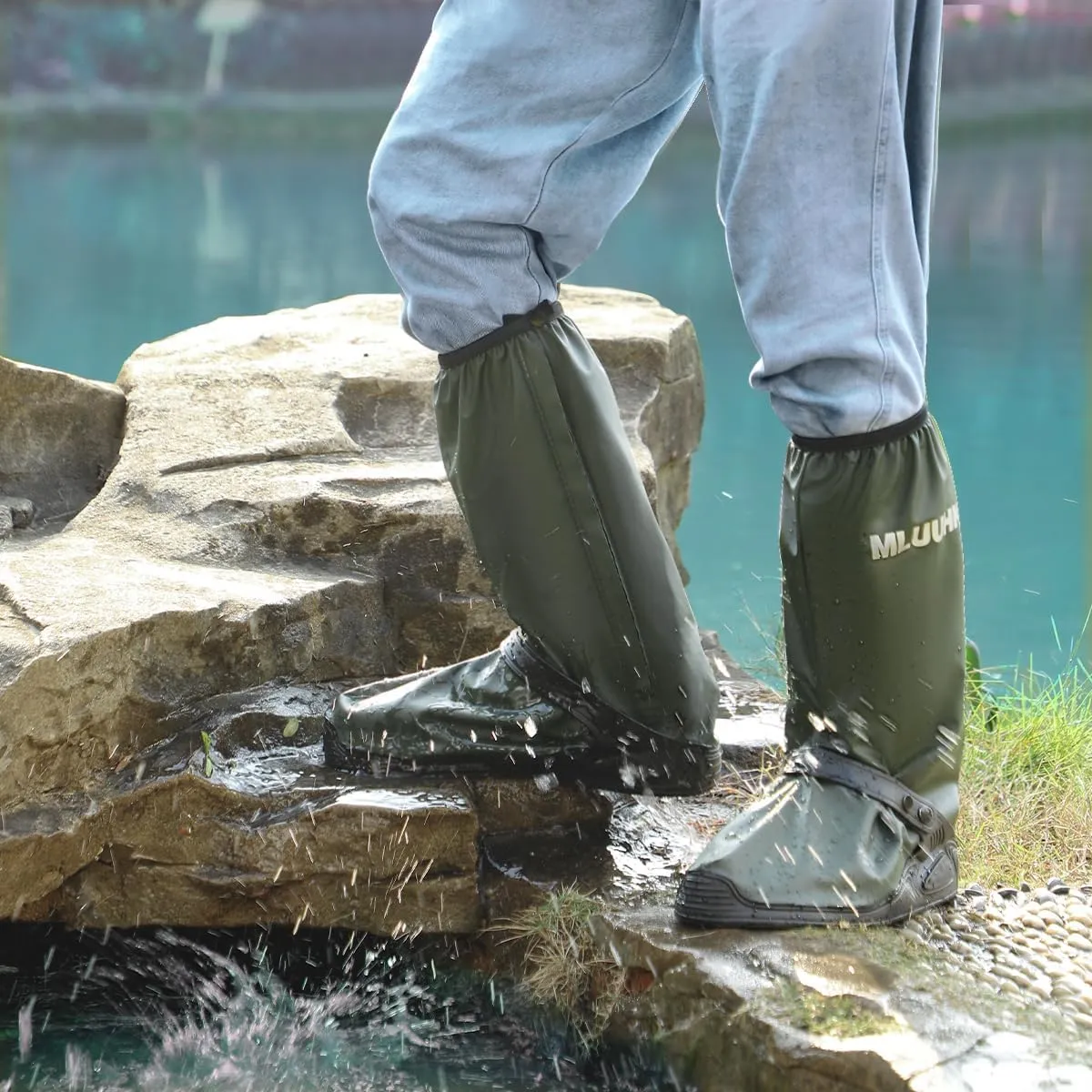 Rain Shoe Covers, Reusable Waterproof Rain Cover for Shoes, Non-Slip PVC Snow Boot Covers for Men and Women