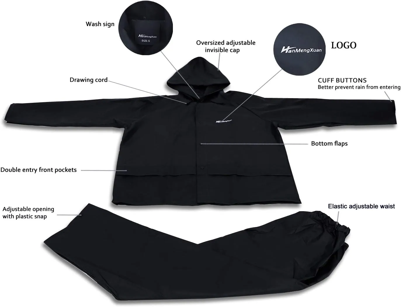 Rain Suits for Men Ultra-Lite Waterproof Protective Rain coats Rain Gear Workwear Fits Men Women