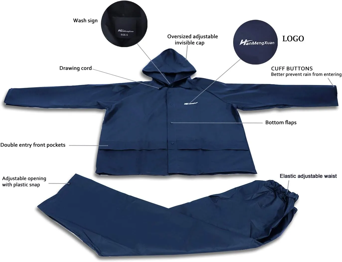 Rain Suits for Men Ultra-Lite Waterproof Protective Rain coats Rain Gear Workwear Fits Men Women