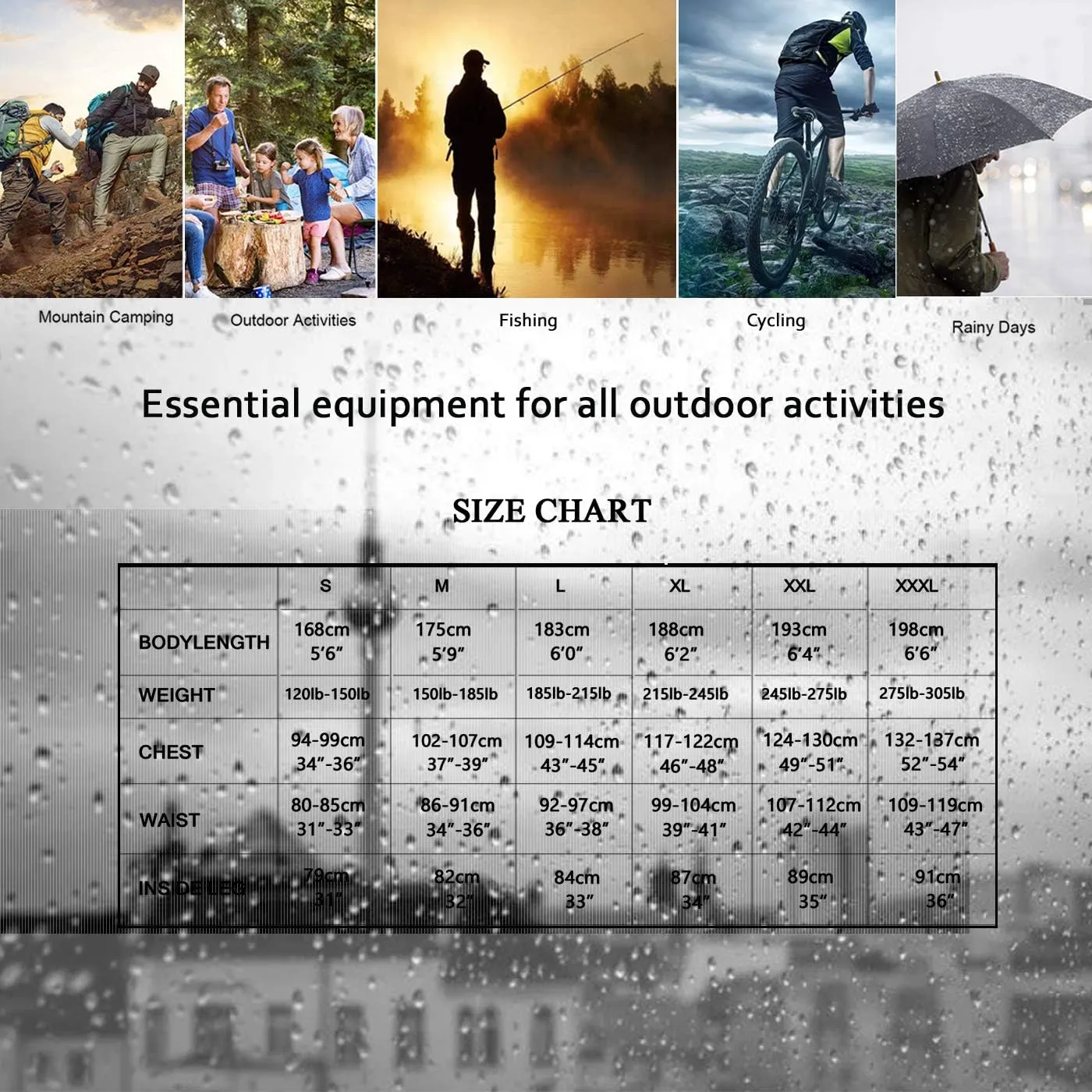 Rain Suits for Men Ultra-Lite Waterproof Protective Rain coats Rain Gear Workwear Fits Men Women