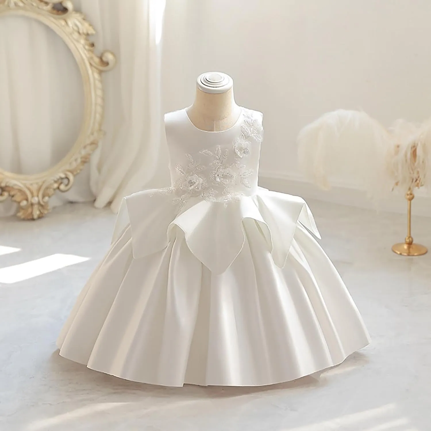 Rainbow Dress for Toddler Girls Easter Spring Lace Tulle Mesh Gril Summer Dress Flower Party Dance Dresses