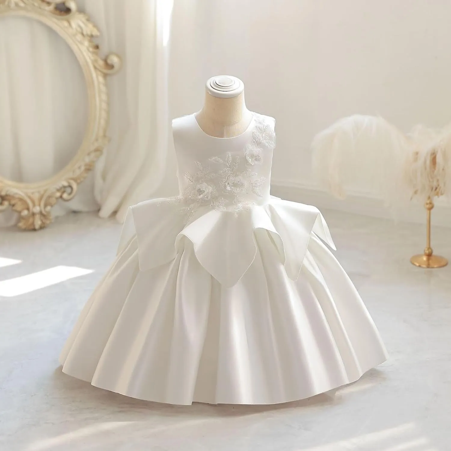 Rainbow Dress for Toddler Girls Easter Spring Lace Tulle Mesh Gril Summer Dress Flower Party Dance Dresses